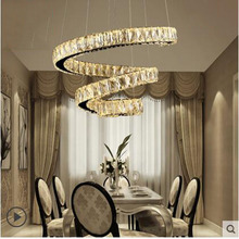 L Modern minimalist chandelier crystal restaurant lamp led personalized dining bar lamp creative round bedroom lamps 2024 - buy cheap