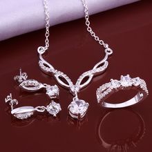 Conjunto de joyas chapadas en plata, conjunto de joyería de moda, pendientes, collar 509, anillo 531, 398-8 /fbyantfa, fnqaoexa S631 2024 - compra barato