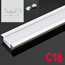 Sistema de canal de aluminio LED con cubierta difusa, perfil de aluminio para barra de luces LED, 50cm, C18, 6 juegos 2024 - compra barato