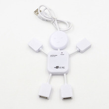 Plug And Play 4 Port USB 2.0 High Speed Hub Doll Man Design USB Hub for PC Laptop White for connecting USB Mice Hard Drives 2024 - buy cheap