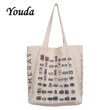 Youda Retro Casual Large-capacity Canvas Bag Classic Printing Tote Women Shopping Handbag Vintage Style Women's Shoulder Bags 2024 - buy cheap