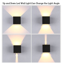 Luces led de pared para exteriores, candelabro de pared con ángulo ajustable para porche, impermeable IP65, cubo blanco/negro 2024 - compra barato
