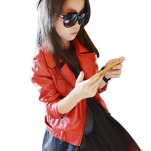 2021 New Baby Girl Leather Jacket Kids Girls And Coats Spring Kids Leather Jackets Girls Casual Black Solid Children Outerwear 2024 - buy cheap