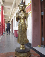 fast shipping USPS to USA S3496 21 Thailand Buddhism Temple Copper Bronze Gild Sakyamuni Tathagata Buddha statue 2024 - buy cheap