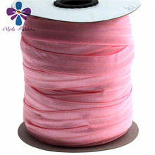 Pink 5/8" 15mm fold over elastic,50 yards per roll,good elasticity foe for hair ties headbands headwear handmade webbing 2024 - buy cheap