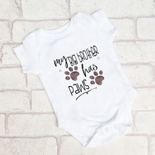 Shirerty Dog Paws Onesie Cotton Newborn Baby Boy Girl Romper Funny Letter Jumpsuit Outfits Clothes 0-24M 2024 - buy cheap