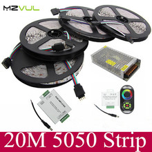 20M Waterproof 5050 RGB LED Strip light 60Leds/M SMD Flexible +18A Wireless Touch Remote Controller+24A Amplifier+12V 20 A Power 2024 - buy cheap