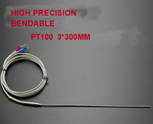 Free shipping Class A pt100 sensor stainless steel probe 3*300mm temperature sensor probe Bendable cable length 1.5M 2024 - buy cheap
