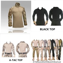 Uniforme militar de camuflaje del Ejército de EE. UU., camisa de combate, multicam, Airsoft, ropa táctica con rodilleras 2024 - compra barato