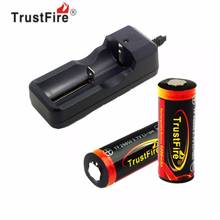 2PCS TrustFire Genuine 26650 Protected 5000mAh 3.7V Li-ion Rechargeable Battery + Wired Universal Battery EU Charger 2024 - buy cheap