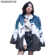 2018 Autumn Winter Women Fashion Fur Coat Warm Artificial Fox Fur Ladies Casual Loose Outerwear Long Sleeve O-Neck Jacket LY591 2024 - buy cheap