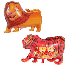 1 pça dos desenhos animados tigre leão balão animal folha de alumínio balões festa aniversário decorações crianças brinquedo globos 2024 - compre barato