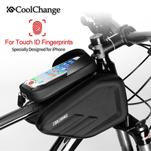 Coolchange bolsa de bicicleta à prova d'água, bolsa dupla para ciclismo com tela sensível ao toque de 6.0 acessórios para bicicletas 2024 - compre barato