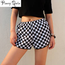 summer new Plaid loose Shorts Women's Elastic Waist Fashion beach Short Feminino Checkerboard short feminino 2024 - buy cheap