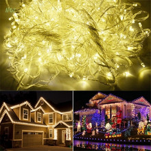 Luzes de fadas led 50m, 400 em cabo transparente com 8 efeitos de luz ideal para natal, natal, festa, casamento 2024 - compre barato
