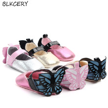 Новинка; обувь для маленьких девочек; обувь для принцессы для новорожденных; обувь для малышей с милой бабочкой; кожаная обувь на плоской подошве для детей 1 года 2024 - купить недорого