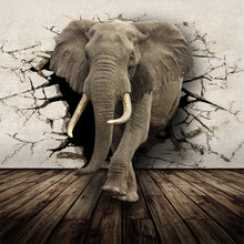 Фотообои 3D реалистичные с изображением животных, носорогов, Львов, слонов, нетканые обои для детской комнаты, дивана, телевизора 2024 - купить недорого