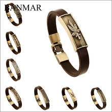 Banmar Новый Дизайн модные Винтаж Для мужчин/Для женщин ювелирные изделия металлические Бусины коричневый Кожаные браслеты Браслеты для Для женщин и Для мужчин 2024 - купить недорого