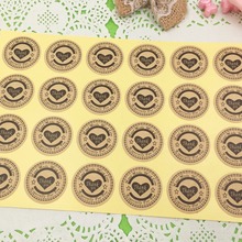 Handmade Thank You Sticker 1200pcs/lot 3cm Vintage Kraft Sticker DIY Hand Made For Gift Cake Baking Sealing 2024 - buy cheap