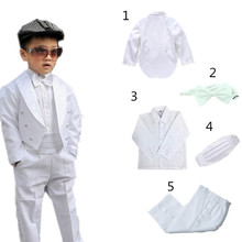 2018 костюмы для мальчиков на свадьбу, детские костюмы для выпускного вечера, черные/белые свадебные костюмы для мальчиков, смокинг, комплект одежды для детей, костюм для новорожденных мальчиков 2024 - купить недорого