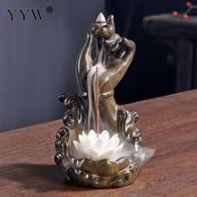 Ceramic Incense Burner Censer Backflow Cones Burner Incense Waterfall Buddha Burner Wierook Incense Holder Oud Aroma Burner 2024 - buy cheap