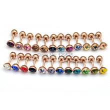 Hot Sale! Free Shipping! 6mm Diameter Rose Gold titanium steel Male/Female High Quality Low Price screw stud earrings 24 colors 2024 - buy cheap