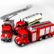 Vehículos de ingeniería a presión para niños, mini camión de bomberos de juguete, camión cisterna de transporte, juguetes de estilismo para regalos, 1/64 fundido 2024 - compra barato
