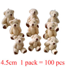 1 lot/1pack/100pcs 4.5cm Mini Joint Bear Plush toys Wedding Couple gifts Children's Cartoon toys Christmas Gifts Wholesale 2024 - buy cheap