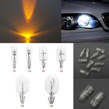 Universal New 10 Pcs DC 12V/24V T10 W5W White Color 5W 194 501 Bulb Side Wedges Vehicle Car Light Source Instrument Lamp 2024 - buy cheap