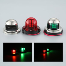 Luces LED de acero inoxidable para navegación marina, lámpara de luz roja y verde con indicador de señal de navegación, accesorios para barcos de remos, 12V, 1 par 2024 - compra barato