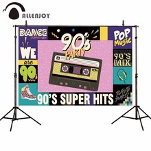 Allenjoy photographic background 90s vintage hip hop rock pop music dance backdrop photo shoot photocall photobooth prop custom 2024 - buy cheap