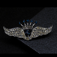 Fashion Men Women Angel Wing Rhinestone Crystal Brooch Pin Suit Shirt 2024 - buy cheap