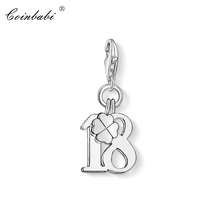 Charm Pendant Lucky Number 18,2019 Fashion Jewelry Trendy Authentic 925 Sterling Silver Gift For Women Men Fit Bracelet 2024 - buy cheap