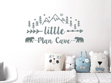 Little Man Cave Vinyl Wall Stickers for Kids Rooms Woodland Nursery Rustic Decor Animals Bears Wall Decal Mountains Playroom G50 2024 - buy cheap