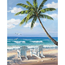 Nueva pintura de diamantes 5D DIY para playa y cocoteros bordado escénico cuadro completo de punto de cruz de diamantes de imitación pintura de mosaico 2024 - compra barato