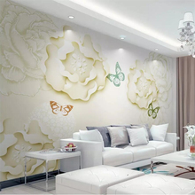 wellyu Custom wallpaper 3D murals elegant and simple stereo peony living room TV background wall papel de parede 3d wallpaper 2024 - buy cheap