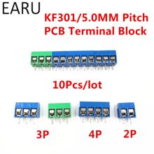 10Pcs/lot KF301-5.0-2P KF301-3P KF301-4P Pitch 5.0mm Straight Pin 2P 3P 4P Screw PCB Terminal Block Connector Blue Green 2024 - buy cheap