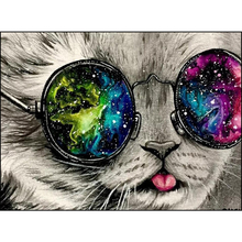 5D Diy Diamond Painting Animals Sunglasses Cat Full Square Rhinestone Mosaic Cross Stitch Resin Diamant Painting Embroidery Art 2024 - buy cheap