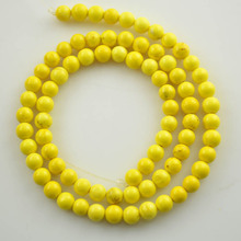 Yellow Color Dyed Howlite 6mm Howlite Round Beads For Jewelry Making Materials 5 Strands 2024 - buy cheap