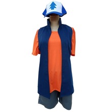 Conjunto de disfraz de Anime Gravity Falls, traje con gorro, camiseta, chaleco, pantalones cortos y calcetines, ropa de Halloween, 2018 2024 - compra barato