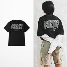Camiseta masculina de manga curta estilo coreano, camiseta da moda retrô, estampa anelar, harajuku, hip hop, skateboard 2024 - compre barato