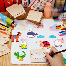 Baby Drawing Toys sets with pens wooden Coloring Board Children Creative Doodles Template Early Learning Education Toy For kids 2024 - buy cheap