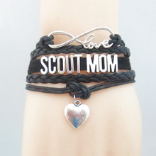 Love scout mom bracelet heart charm scout bracelets & bangles for women and men jewelry family gift 2024 - buy cheap