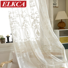 European White Embroidered Voile Curtains Bedroom Sheer Curtains for Living Room Tulle Window Curtains/Panels Window Screening 2024 - buy cheap