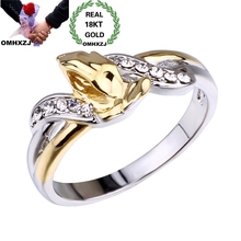 OMHXZJ Wholesale European Fashion Woman Girl Party Birthday Wedding Gift Hands Pray AAA Zircon 18KT Gold White Gold Ring RR942 2024 - buy cheap