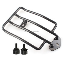 Motorcycle Black Rear Luggage Rack Solo Seat W/ Two Blots Fits For HD Sportster XL883 1200 2004-2015 2024 - buy cheap