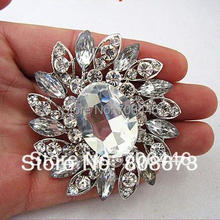 Classic Silver Wedding Brooch Glass Stone and Rhinestone Crystal Large Pins 2024 - buy cheap