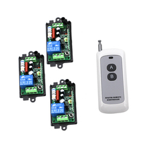 AC110V 220 V 1CH Sem Fio RF Sistema de Comutação Controle Remoto, 1 X Transmissor + 3 Receptores X, Travado, 315/433. 92 mhz SKU: 5370
