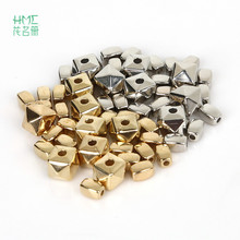 Hot Selling 6x4mm 8x8mm Rhodium/Gold Square Seed CCB Plastic Beads Big Hole Spacer Bead DIY Charms for DIY Jewelry Findings 2024 - buy cheap