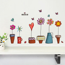 Adesivo de parede decorativo para casa e sala de estar, adesivo de pvc com janela e borboleta, natureza, plantas e flores, decoração faça você mesmo 2024 - compre barato
